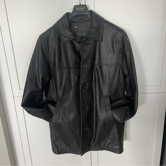 Eddie Bauer Chocklate brown Genuine Leather Coat - Picture 7 of 16